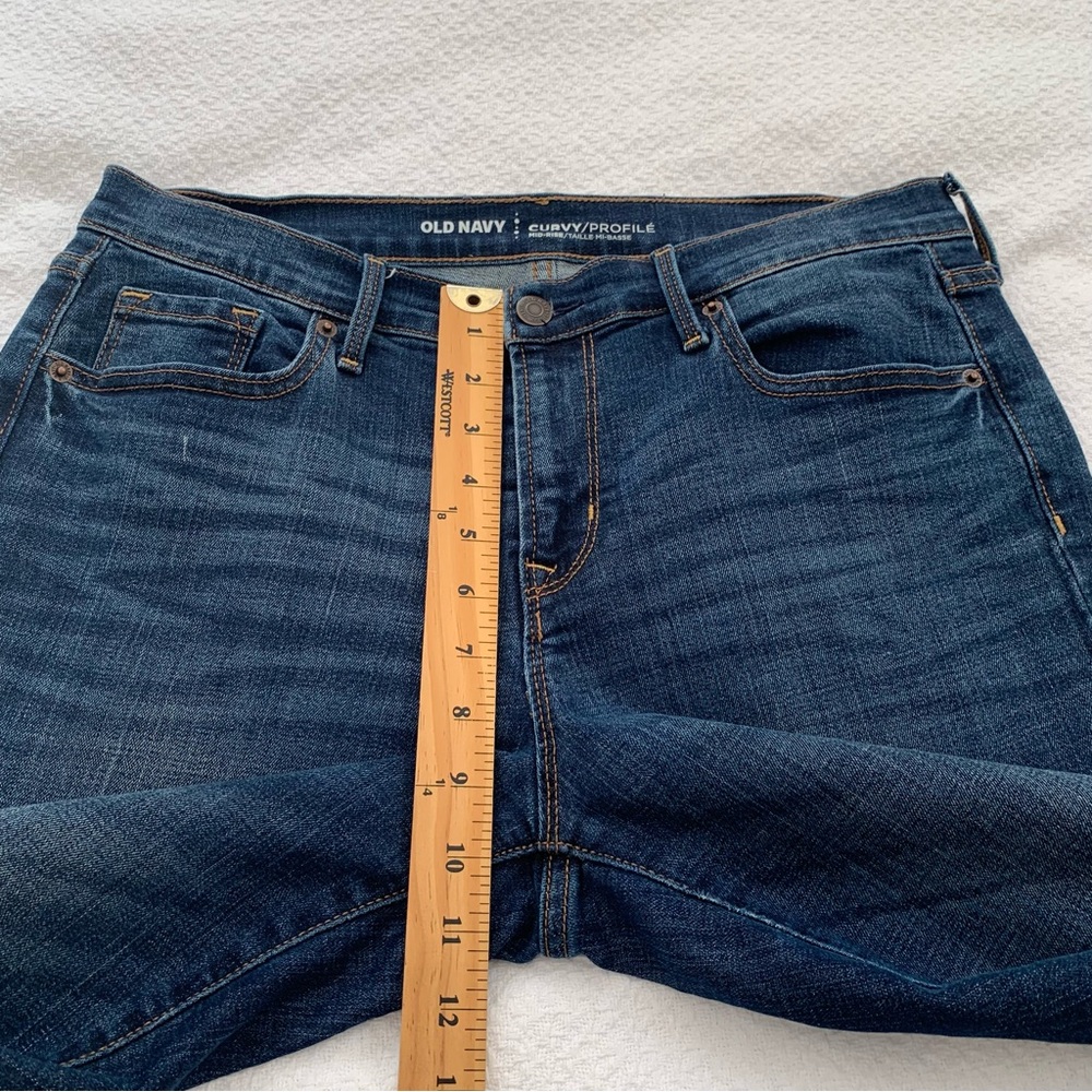 Old Navy Curvy Profile Mid Rise Skinny Jeans Dark Wash Blue Size 10 Short - Picture 9 of 10